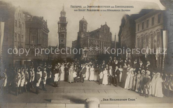 Augsburg Festspiel zur Jahrhundertfeier der Einverleibung der Stadt Augsburg in