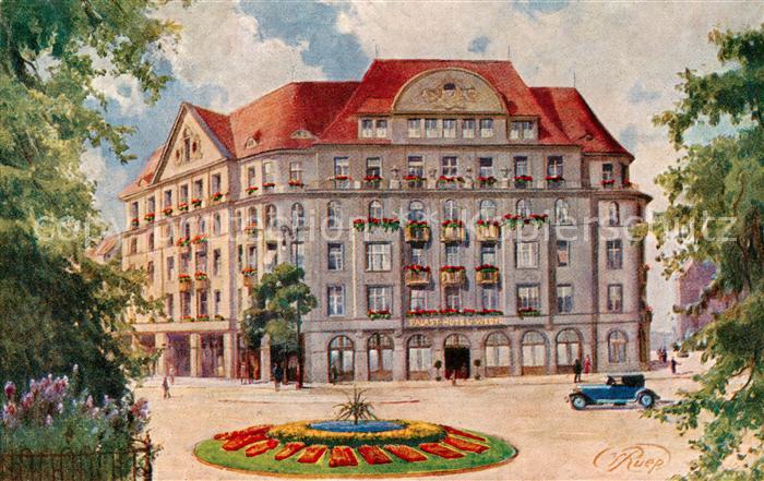 Dresden Elbe Palasthotel Weber Kuenstlerkarte