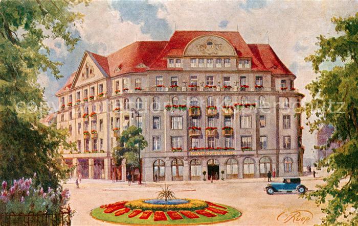 Dresden Elbe Palasthotel Weber Kuenstlerkarte