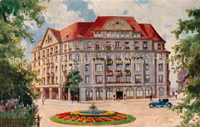 Dresden Elbe Palasthotel Weber Kuenstlerkarte