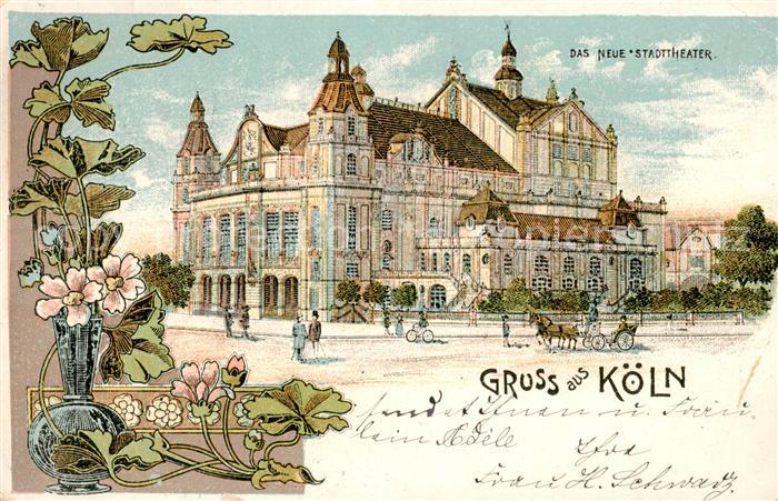 Koeln  Rhein Neues Stadttheater Litho