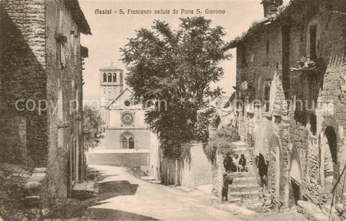 Assisi Umbria Chiesa San Francesco veduta da Porta San Giacomo