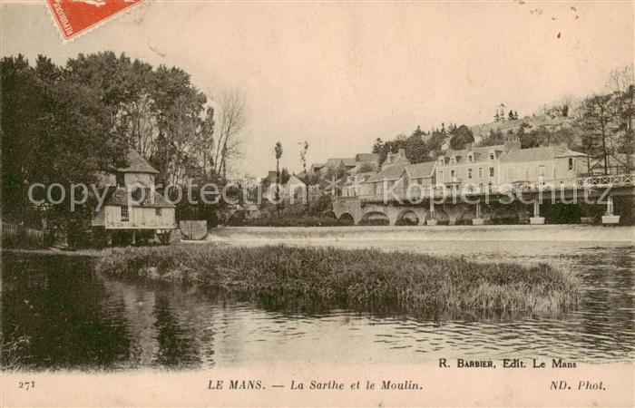Le Mans Sarthe La Sarthe et le moulin