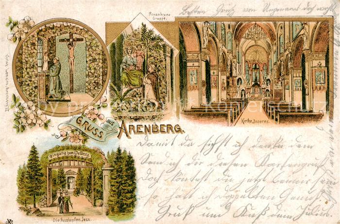 Arenberg Koblenz Kirche Inneres Rosenkranz Gruppe St. Antonius Kreuz Eingang zum