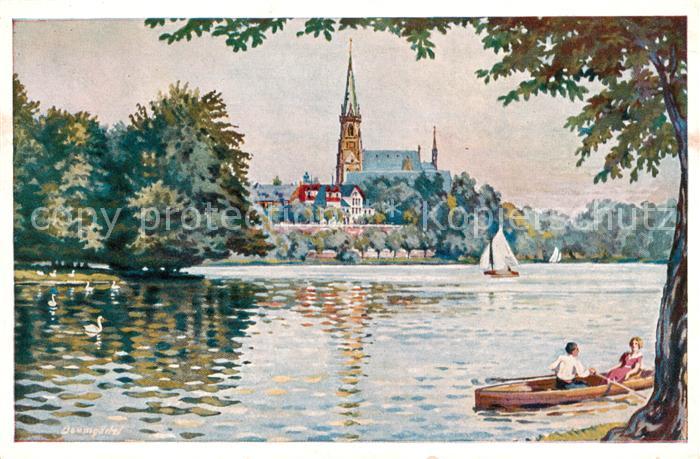 CHEMNITZ Sachsen Schloss Miramar und Schlossteich nach Original von O. Baumgaert