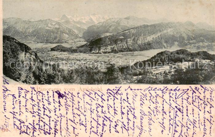 Beatenberg Thunersee BE Panorama vom Amisbuehl Berner Alpen