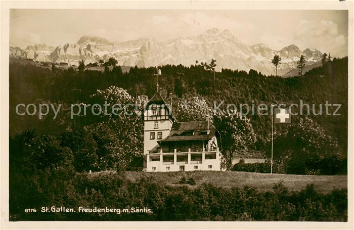 St Gallen SG Freudenberg mit Saentis Appenzeller Alpen Handdruck