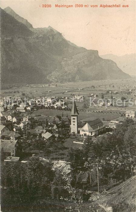 Meiringen BE Panorama Blick vom Alpbachfall aus