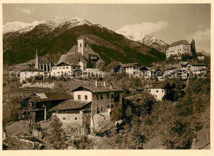 Scena Schenna Merano IT Ansicht mit Kirche