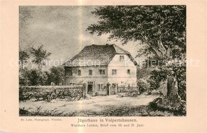 Volpertshausen Jaegerhaus Werthers Leiden Zeichnung