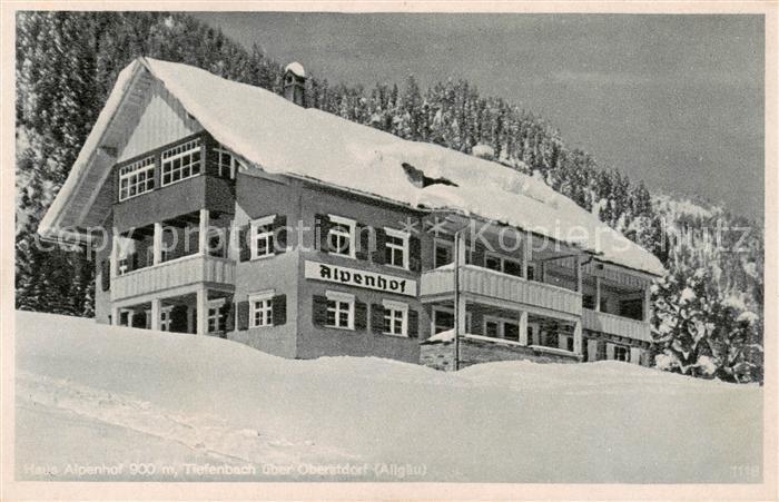Tiefenbach Oberstdorf Gasthof Hotel Haus Alpenhof Winterlandschaft Allgaeuer Alp