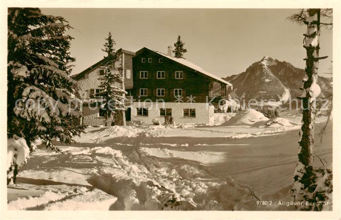 Sonthofen  Oberallgaeu Berggasthaus Allgaeuer Berghof Winterlandschaft mit Gruen