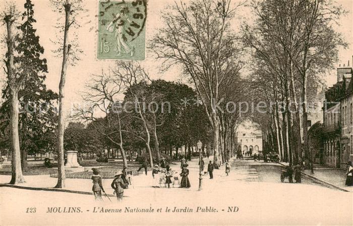 Moulins 03 Allier Avenue Nationale et Jardin Public
