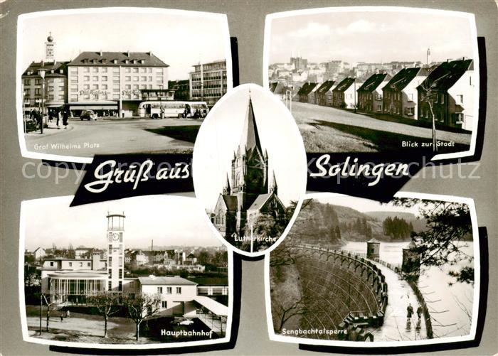 Solingen Graf Wilhelma Platz Stadtblick Hauptbahnhof Sengbachtalsperre