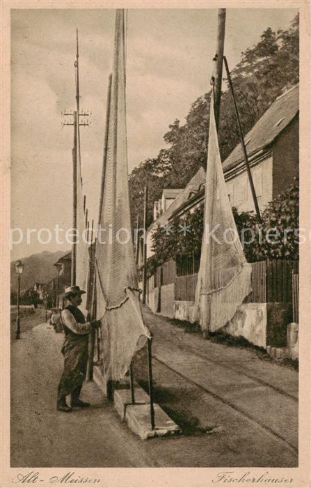 Alt Meissen Elbe Fischerhaeuser