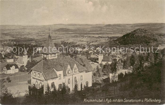Krummhuebel Karpacz Riesengebirge PL mit dem Sanatorium und Pfaffenberg