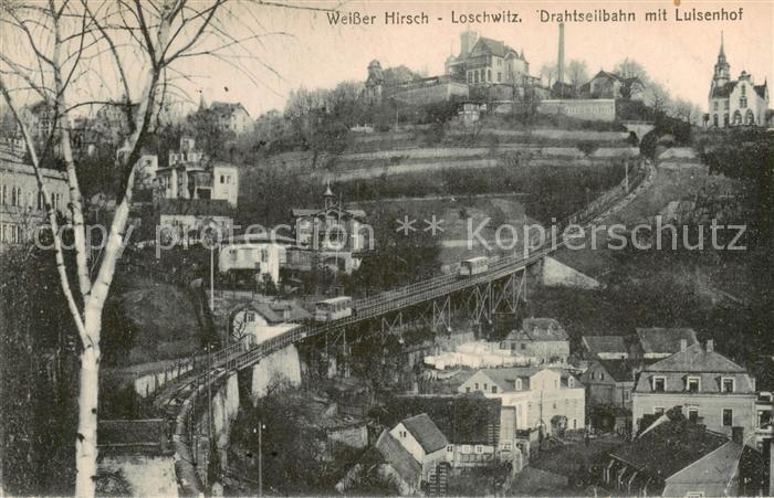Loschwitz Dresden Elbe Weisser Hirsch Drahtseilbahn mit Luisenhof