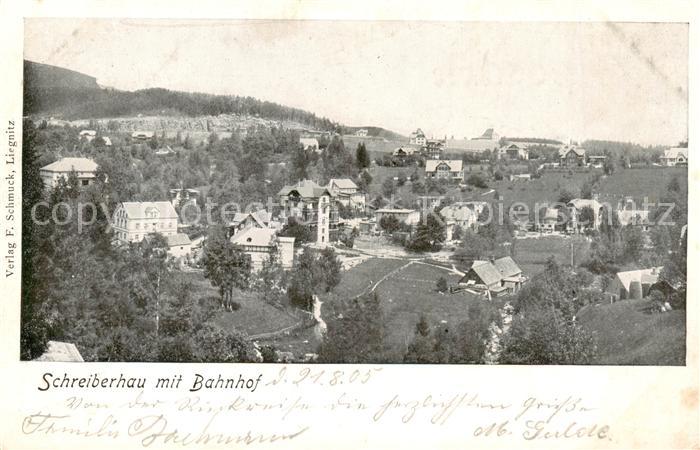 Schreiberhau Szklarska Poreba Riesengebirge PL mit Bahnhof