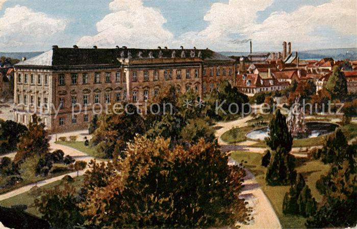 ERLANGEN Bayern Schloss mit Emigrantenbrunnen Feldpost