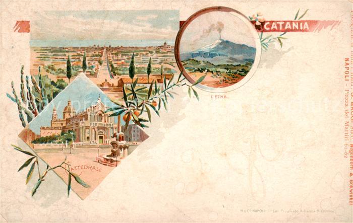 Catania Sicilia IT Panorama Etna Cattedrale