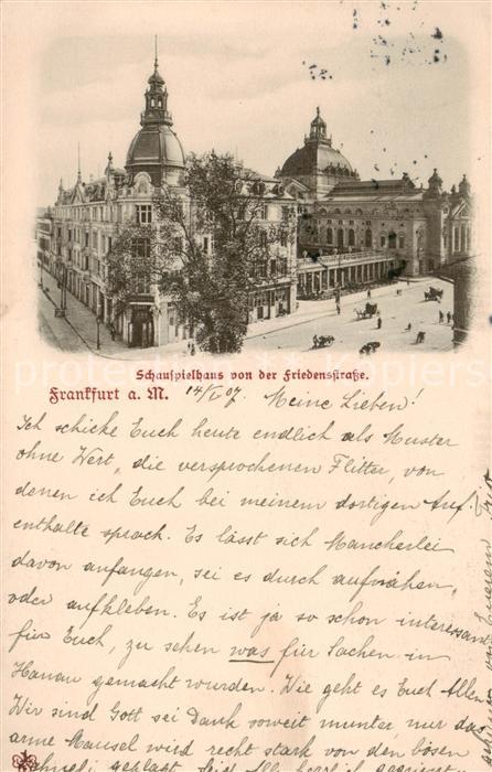 Frankfurt Main Schauspielhaus von der Friedensstrasse