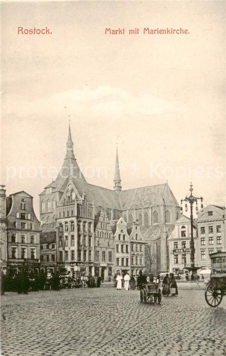ROSTOCK  CITY Markt mit Marienkirche