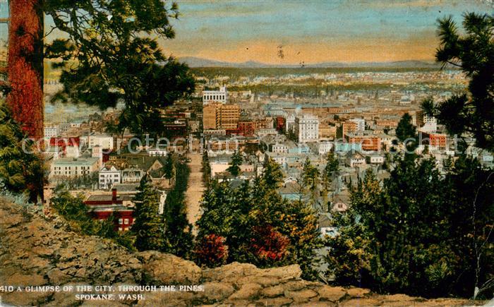 Spokane Washington USA Aid a glimpse of the City Through the pines