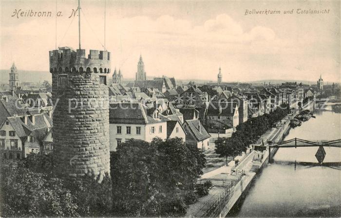 Heilbronn Neckar Bollwerkturm und Totalansicht