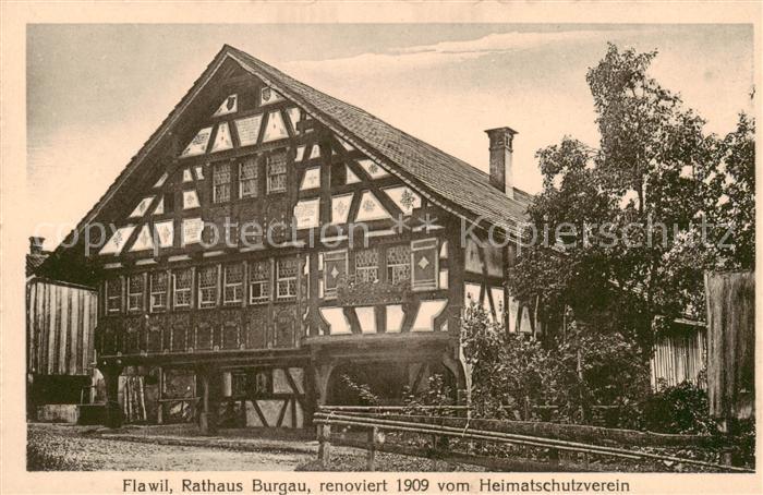 Flawil SG Rathaus Burgau renoviert 1909 vom Heimatschutzverein