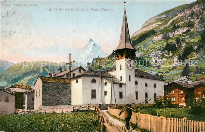 Zermatt VS Eglise et le Mont Cervin