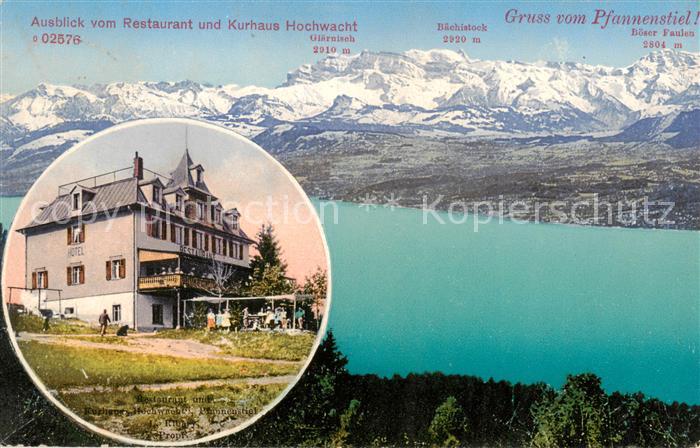 Pfannenstiel Staefa ZH Blick vom Restaurant und Kurhaus Hochwacht