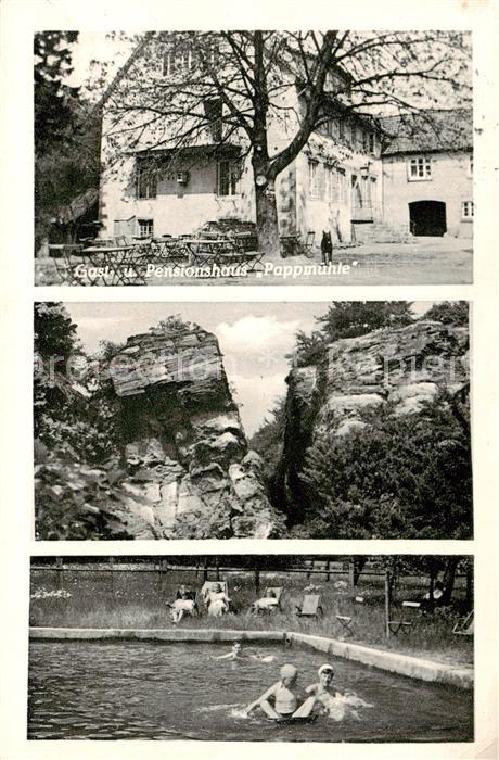 Zersen Hessisch-Oldendorf Gast und Pensionshaus Pappmuehle Felsen Schwimmbad