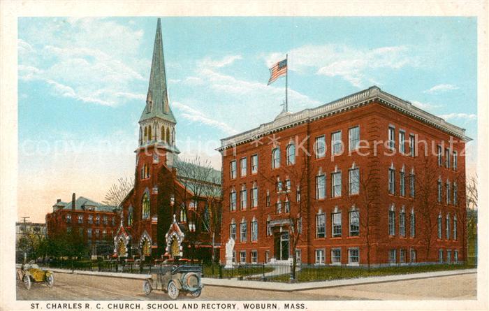 Woburn Massachusetts USA St Charles RC Church School and Rectory