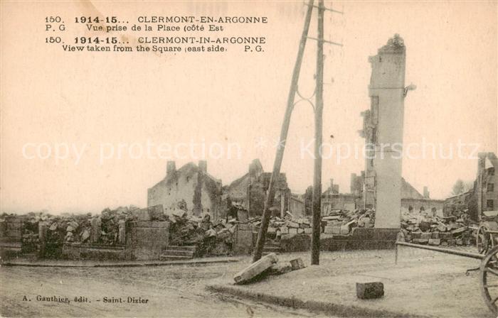 Clermont-en-Argonne 55 Meuse Vue prise de la Place