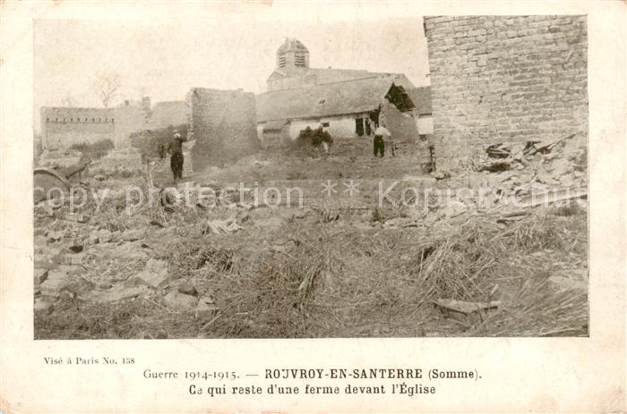 Rouvroy-en-Santerre 80 Somme Ce qui reste d’une ferme devant l'Eglise