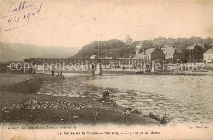 Nouzon Le pont et la Meuse