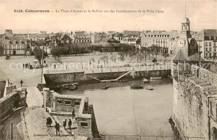 Concarneau 29 Finistere La Place d’Armes et le Beffroi vus des Fortifications de