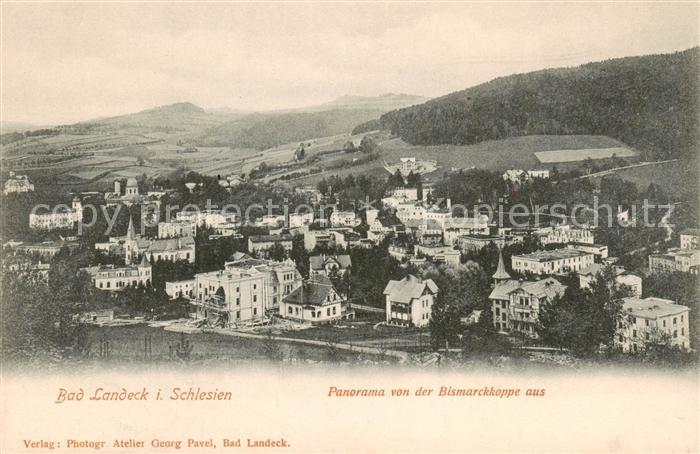 Bad Landeck Schlesien PL Panorama von der Bismarckkoppe aus
