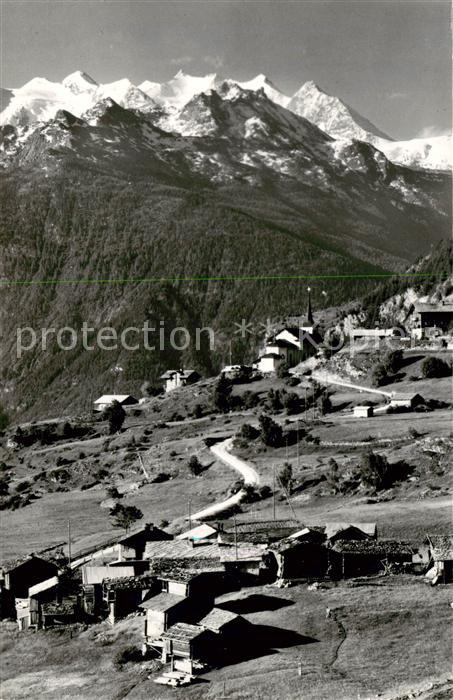 Zeneggen VS Panorama Mischabelgruppe Balfrin und Nadelgrat