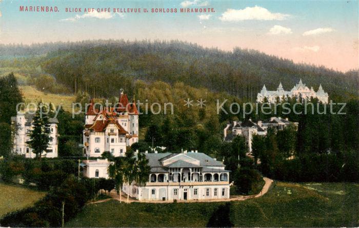 Marienbad Tschechien Boehmen Cafe Bellevue und Schloss Miramonte