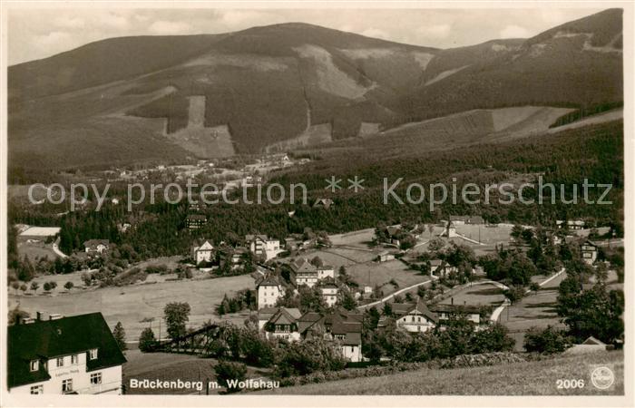 Brueckenberg Krummhuebel Riesengebirge PL Panorama mit Wolfshau