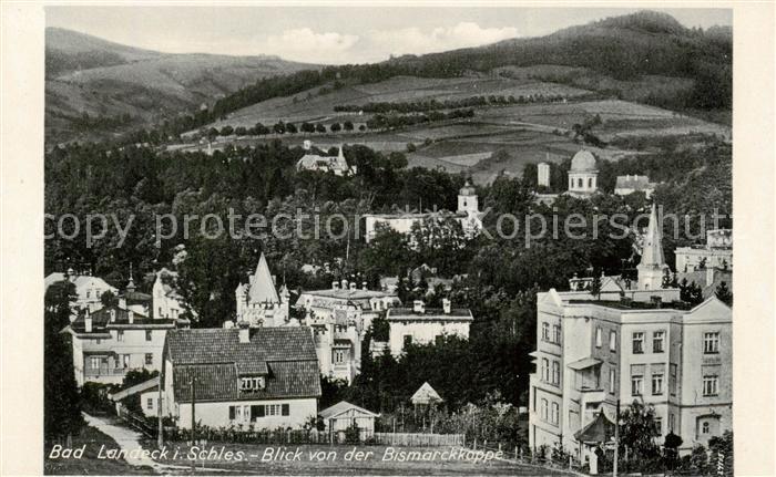 Bad Landeck Schlesien PL Panorama Blick von der Bismarckkoppe