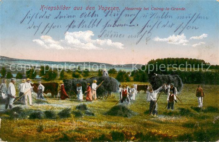 Colroy-la-Grande 88 Vosges Heuernte Serie Kriegsbilder aus den Vogesen