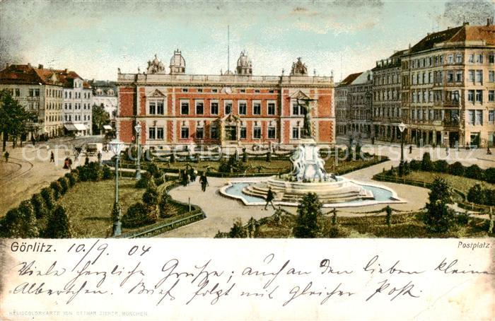 Goerlitz Sachsen Postplatz Brunnen