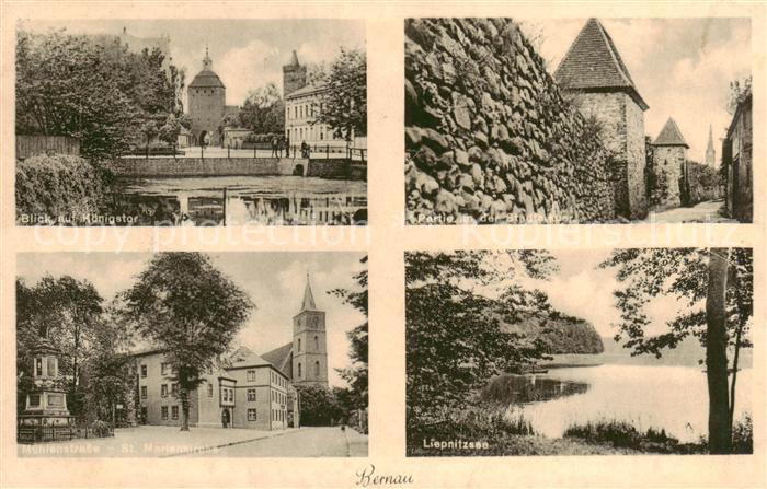 Bernau Berlin Mark Koenigstor Partie an der Stadtmauer Liepitzsee Muehlenstrasse