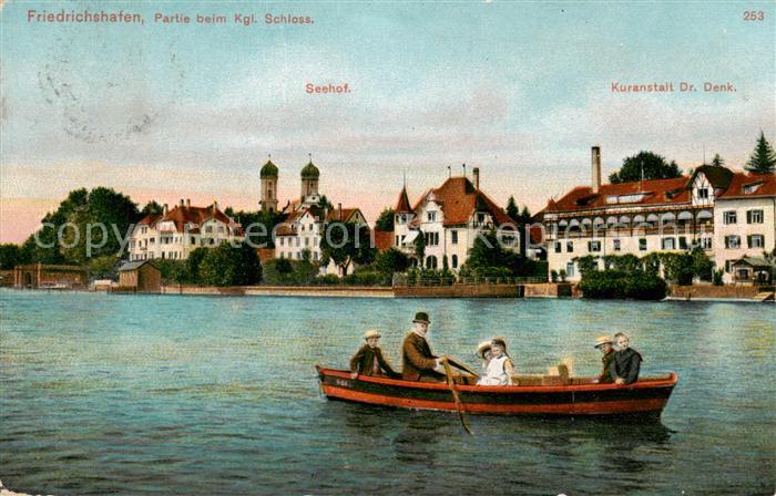 Friedrichshafen Bodensee Kgl Schloss Seehof Kuranstalt Dr Denk Bootspartie