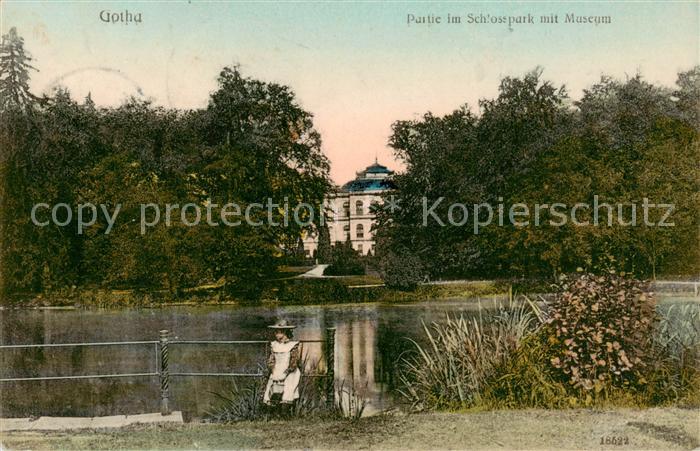 Gotha  Thueringen Partie im Schlosspark mit Museum
