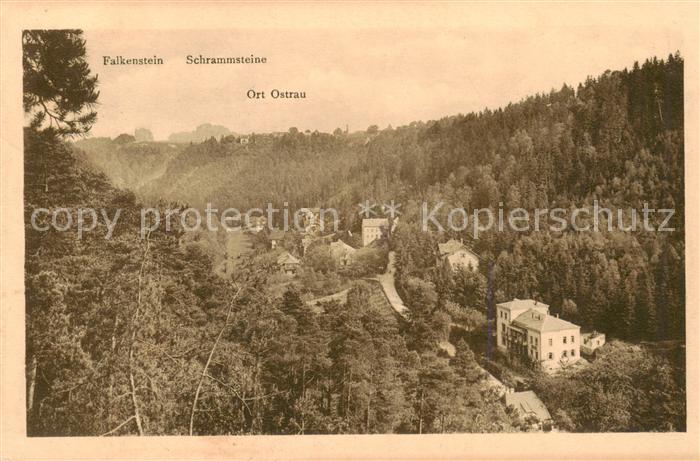 Bad Schandau mit Falkenstein Schrammsteine Ostrau und Villen auf Ostrauer Flur F
