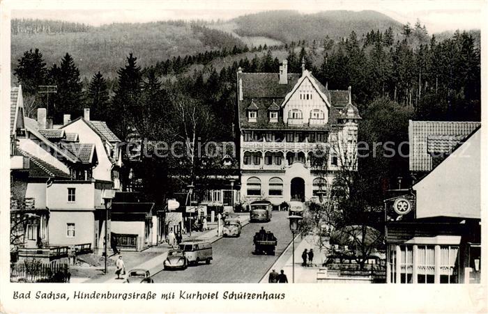 Bad Sachsa Harz Hindenburgstrasse mit Kurhotel Schuetzenhaus