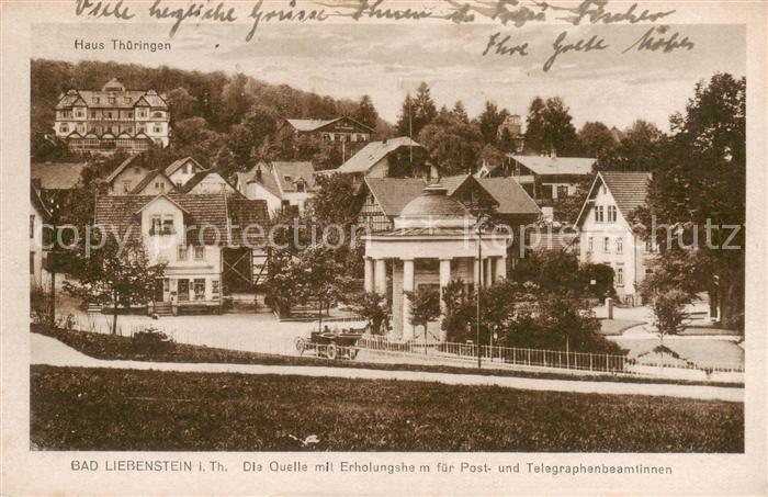 Bad Liebenstein Die Quelle mit Erholungsheim fuer Post und Telegraphenbeamtinnen
